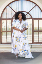 Load image into Gallery viewer, Elegant Floral Puff Sleeves Maxi Dress
