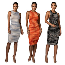 Load image into Gallery viewer, Sexy Tie Dye Printed Sleeveless Dress S,
