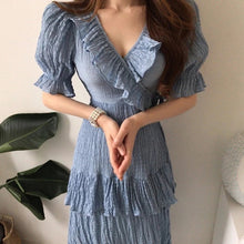 Load image into Gallery viewer, Elegant Knitted Stitching Calf Length Dress
