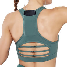 Load image into Gallery viewer, Yoga Gym Sport Bra Back Cellphone Pocket
