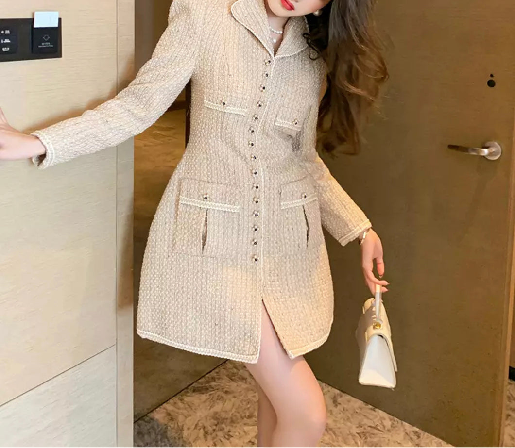 French Vintage Tweed Coat Dress