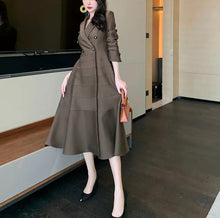 Load image into Gallery viewer, Swing Double Breasted Lapel Coat Dress
